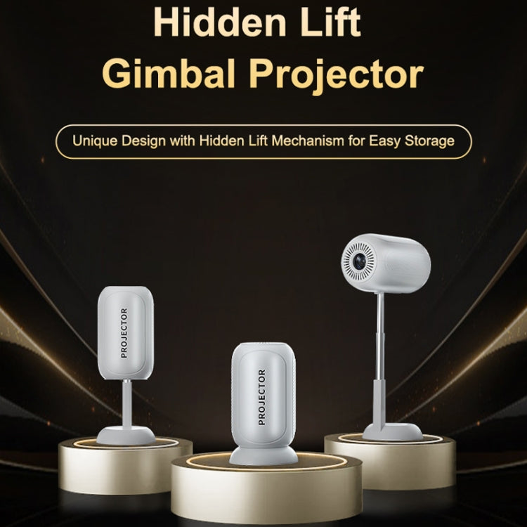 TS-6 Android 11 WiFi6 4K Mini Projector Hidden Lift Gimbal Projector EU Plug(White) - LED Projector by PMC Jewellery | Online Shopping South Africa | PMC Jewellery | Buy Now Pay Later Mobicred