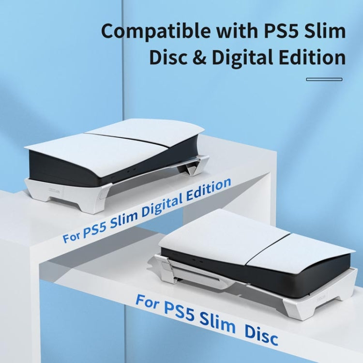 For PS5 Slim STARTRC GAMES Base Horizontal Placement Bracket Game Console Horizontal Fixed Cooling Base(White Upgraded Digital/Disc Universal) - Holder by STARTRC GAMES | Online Shopping South Africa | PMC Jewellery | Buy Now Pay Later Mobicred