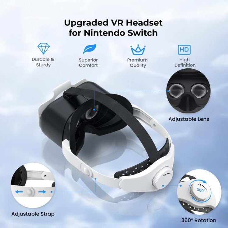 DEVASO Compatible With Switch / Switch OLED Display Game Console HD 3D VR Glasses Headband Adjustment Accessories(Black White) - VR Headset by PMC Jewellery | Online Shopping South Africa | PMC Jewellery | Buy Now Pay Later Mobicred