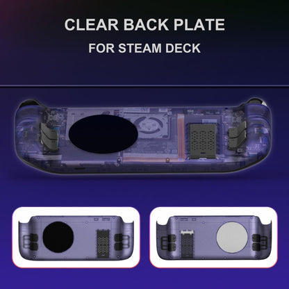 For Steam Deck DEVASO Transparent Thermal Back Case With Bracket Gaming Console Protective Case(Cyan) - Cover Case by DEVASO | Online Shopping South Africa | PMC Jewellery | Buy Now Pay Later Mobicred