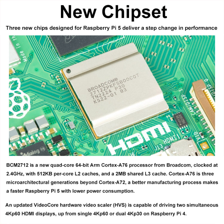 Waveshare For Raspberry Pi 5 2.4GHz Quad-Core BCM2712 Processor Development Board, Spec: 2GB - free shipping - PMC Jewellery - Order now!