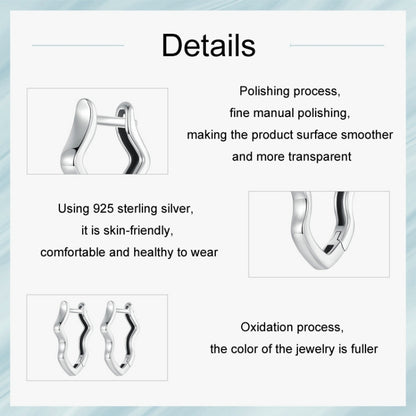 S925 Sterling Silver Wavy Earrings(SCE1761) - Stud Earrings & Earrings by PMC Jewellery | Online Shopping South Africa | PMC Jewellery | Buy Now Pay Later Mobicred