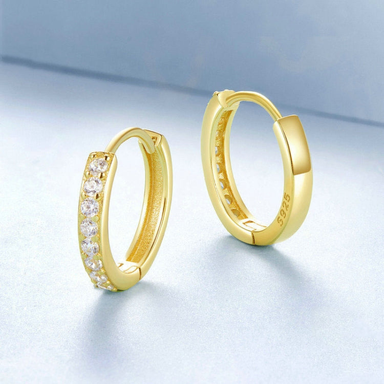 S925 Sterling Silver Gold-plated Silver Hoop Earrings Ear Ornaments, Color: Gold S - Stud Earrings & Earrings by PMC Jewellery | Online Shopping South Africa | PMC Jewellery | Buy Now Pay Later Mobicred