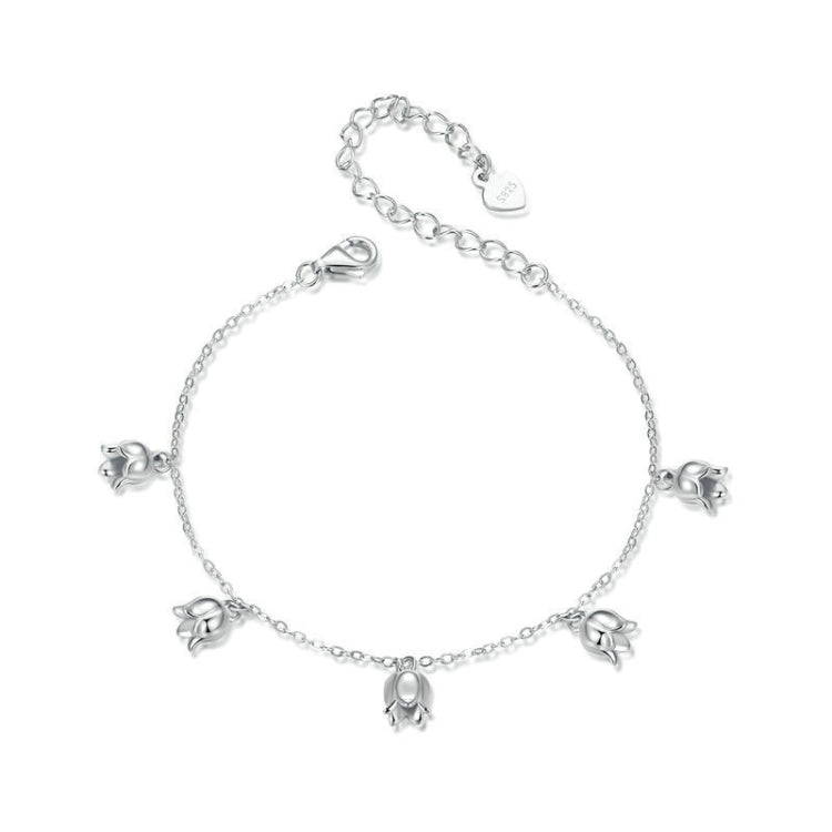 S925 Sterling Silver Platinum-plated Lily Of The Valley Bracelet(BSB183) - Bracelets by PMC Jewellery | Online Shopping South Africa | PMC Jewellery | Buy Now Pay Later Mobicred