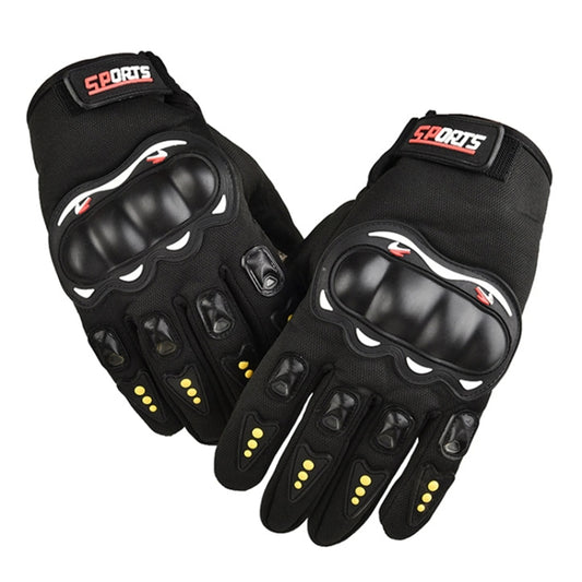 Motorcycle Gloves Men Riding Racing Anti-Slip Hard Shell Outdoor Full Finger Touchscreen Gloves, Size: Average(Black) - Locomotive Gloves by PMC Jewellery | Online Shopping South Africa | PMC Jewellery | Buy Now Pay Later Mobicred