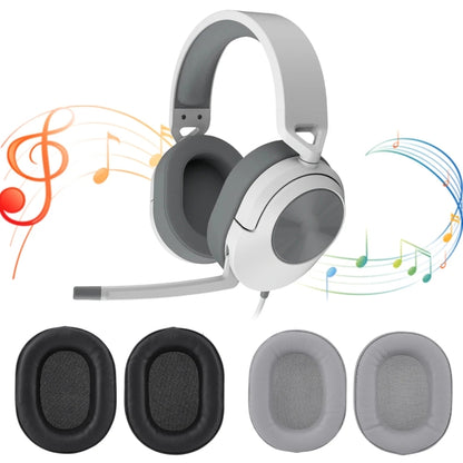 1pair Headphone Leather Sponge Cover For CORSAIR HS55 / HS55 PRO / HS65(Gray) - Earmuff & Pad by PMC Jewellery | Online Shopping South Africa | PMC Jewellery | Buy Now Pay Later Mobicred