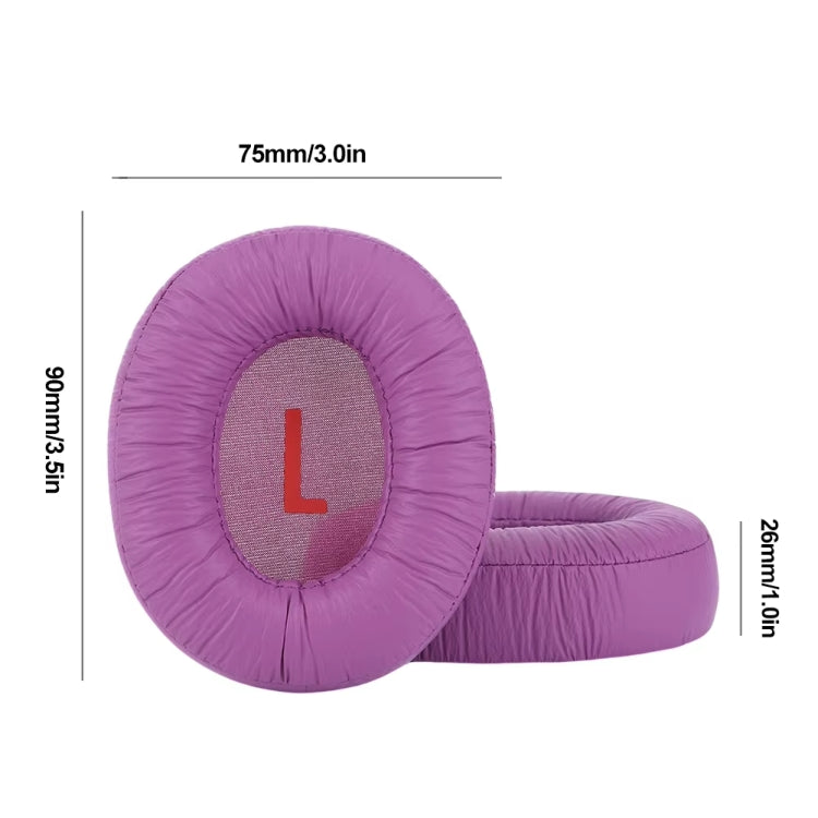 1pair For JBL JR460NC Headphone Leather Sponge Cover Earmuffs(Purple) - Earmuff & Pad by PMC Jewellery | Online Shopping South Africa | PMC Jewellery | Buy Now Pay Later Mobicred