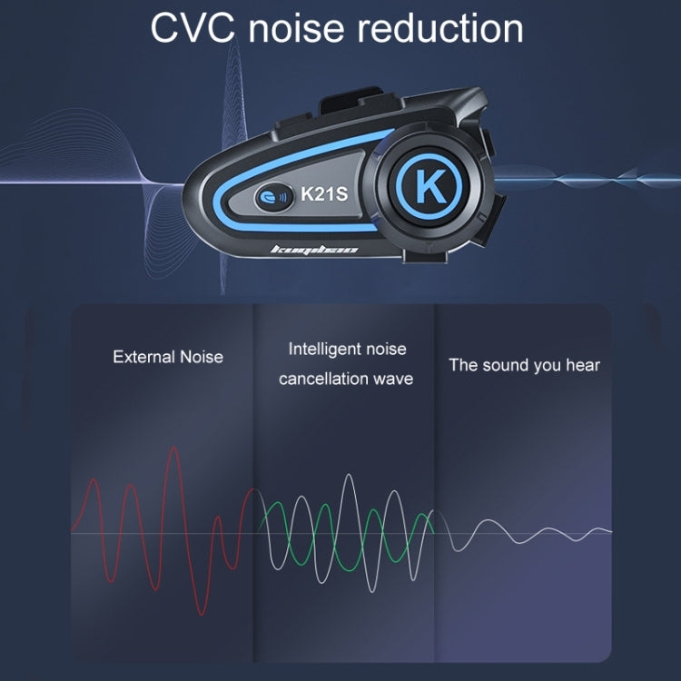 KUQIBAO K21S Motorcycle Riding Helmet Dual Intercom Bluetooth Headset With Lights(Hard Microphone) - free shipping - PMC TechLife - Order now!