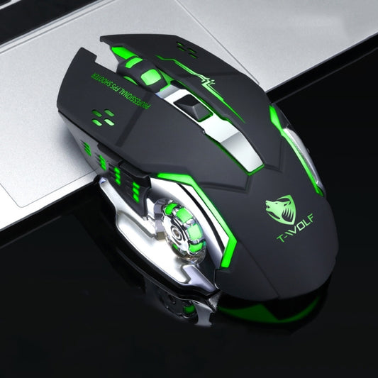 T-WOLF Q13 2.4GHz 6-keys RGB Colorful Light Gaming Wireless Mouse, Color: Dual Mode Black - Wireless Mice by T-WOLF | Online Shopping South Africa | PMC Jewellery | Buy Now Pay Later Mobicred