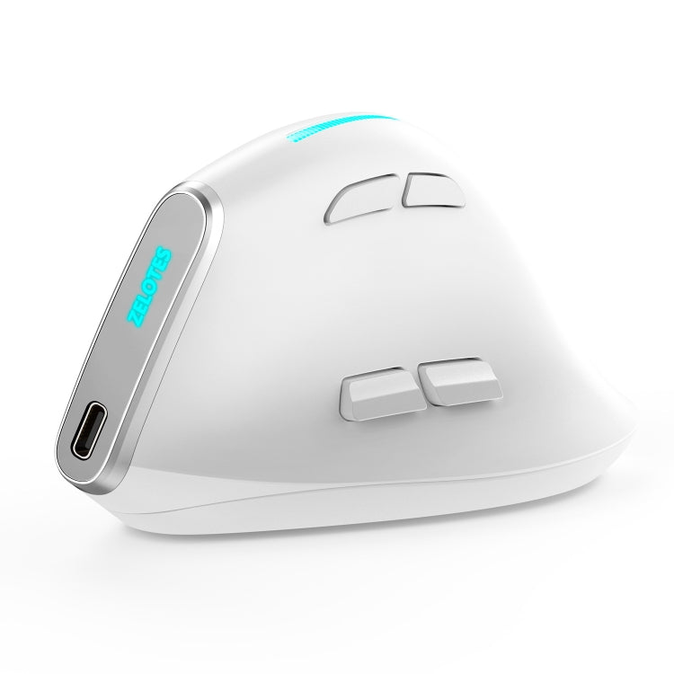 ZELOTES F36 9-Keys Vertical Grip Ergonomic Programming Dual Bluetooth + 2.4G Wireless Mouse(White) - Wireless Mice by ZELOTES | Online Shopping South Africa | PMC TechLife | Buy Now Pay Later Mobicred