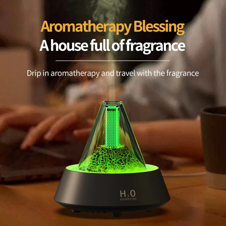 80ml Volcanic Lava Aromatherapy Humidifier With Colorful Lights USB Plug Power(Black) - Air Purifiers & Accessories by PMc TechLife | Online Shopping South Africa | PMc TechLife | Buy Now Pay Later Mobicred