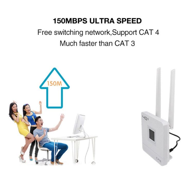 US Version B2/4/5/12/17 4G LTE CPE Colorful Screen Router Triple Network Plug and Play Mobile Router, EU Plug - Wireless Routers by PMC TechLife | Online Shopping South Africa | PMC TechLife | Buy Now Pay Later Mobicred