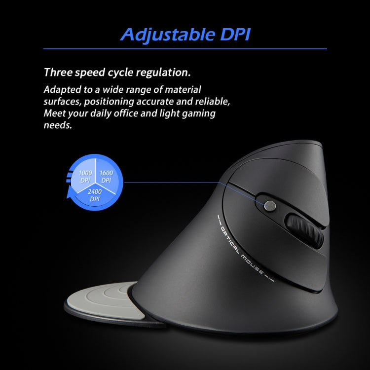 ZELOTES F17 6-buttons Vertical Grip Ergonomic Wireless Mouse(Black) - free shipping - PMC TechLife - Order now!
