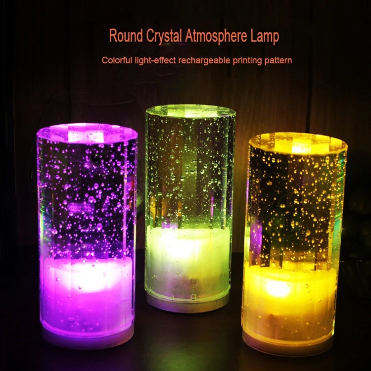 USB Charging LED Round Bar Crystal Lamp KTV Atmosphere Decorative Light, Color: White - Night Lights by PMc TechLife | Online Shopping South Africa | PMc TechLife | Buy Now Pay Later Mobicred