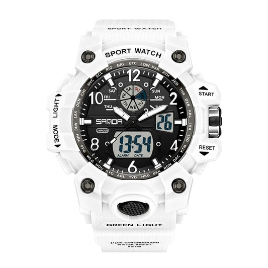 SANDA Couple Electronic Watch Women Personalised Luminous Wristwatch(3306 White) - Sport Watches by SANDA | Online Shopping South Africa | PMC Jewellery | Buy Now Pay Later Mobicred