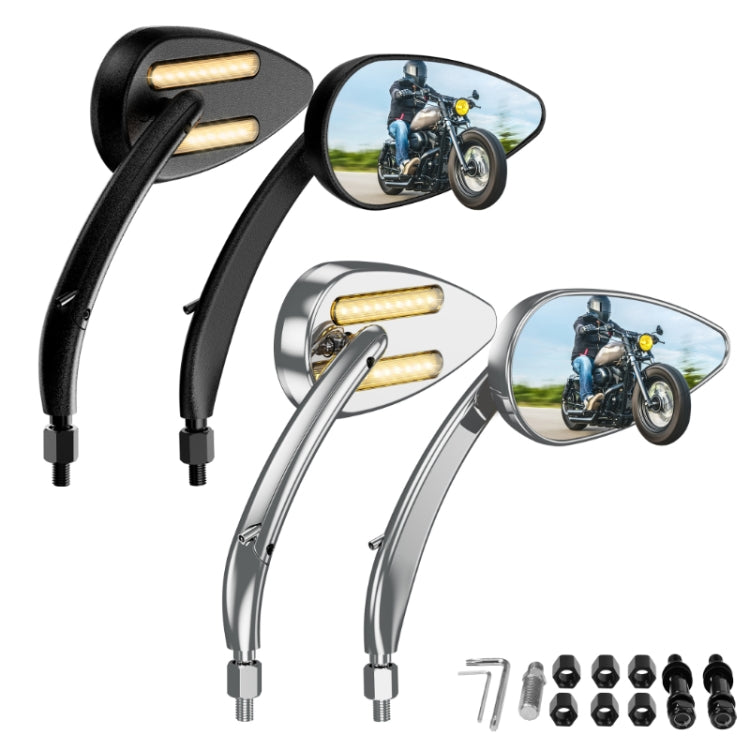 FLYQUICK Motorcycle LED Rearview Mirror With Light, Color: Electroplating - Side Mirrors by PMC Jewellery | Online Shopping South Africa | PMC Jewellery | Buy Now Pay Later Mobicred