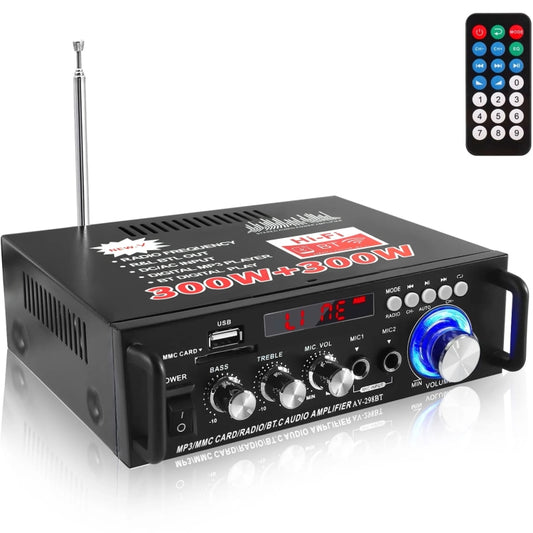 AV-298BT 300W+300W Hi-Fi Stereo Amplifier Bluetooth Home Audio Karaoke Digital Amplifier US Plug -  by PMC Jewellery | Online Shopping South Africa | PMC Jewellery | Buy Now Pay Later Mobicred