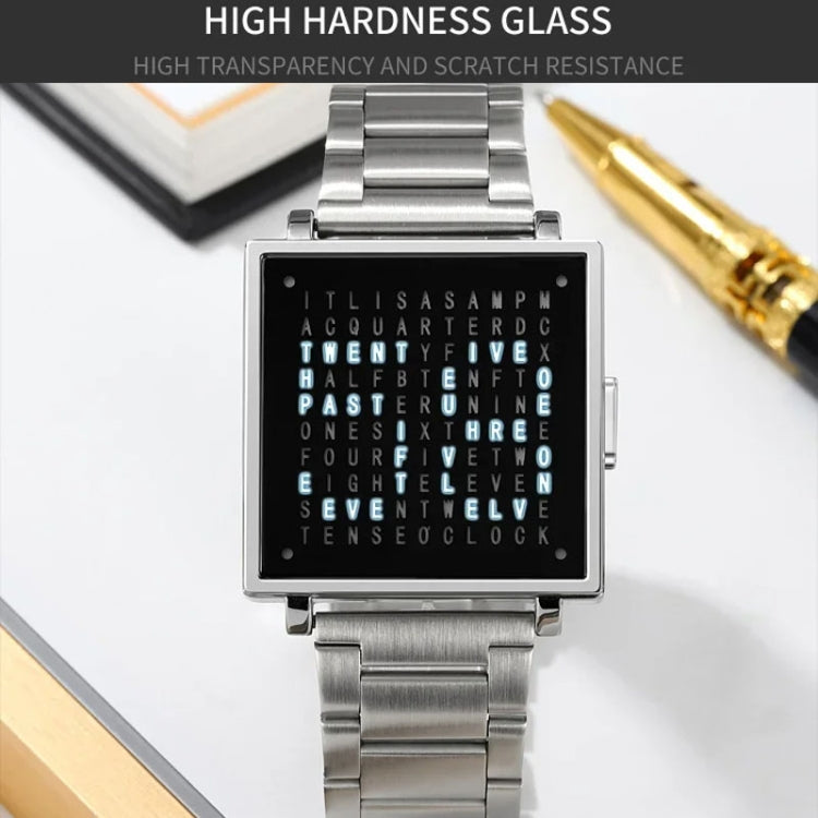 SKMEI Multi-function Letter Display Dial Square Men Electronic Watch, Color: Black Leather Band - free shipping - PMC TechLife - Order now!