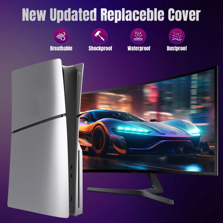 For PS5 Slim Replacement Faceplate Shell Detachable Protective Case, Model: Disc Edition Black - Cases by PMc TechLife | Online Shopping South Africa | PMc TechLife | Buy Now Pay Later Mobicred