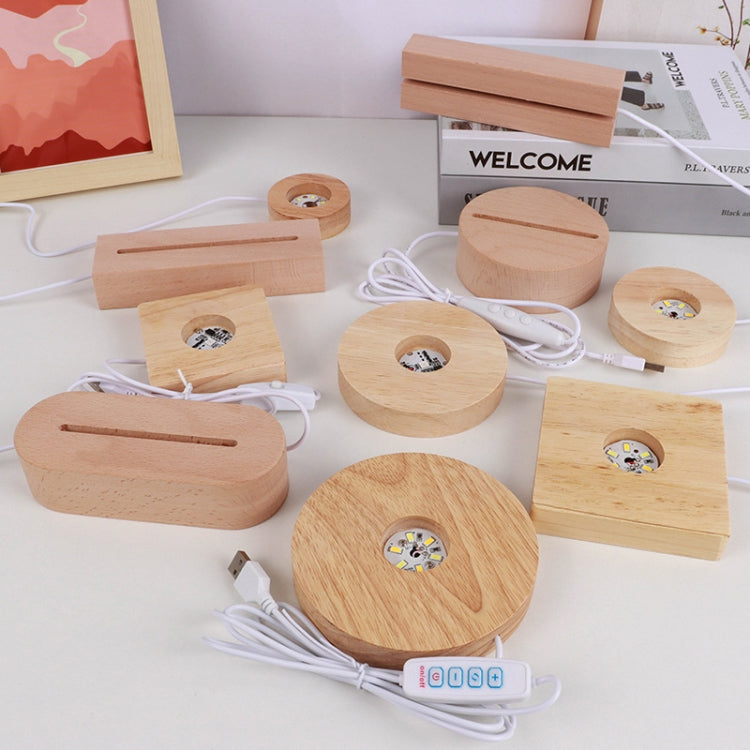 LED Light Solid Wood Luminous Base for Resin Art Acrylic Glass Lights Rectangular 18cm(Warm Light) - free shipping - PMc TechLife - Order now!