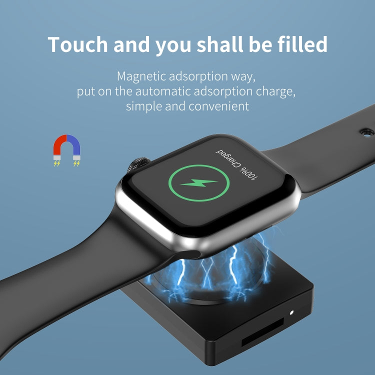 S02 For Apple Watch Series USB Magnetic Watch Wireless Charger With Card Reader Function(Black) - Charger / Holder by PMC TechLife | Online Shopping South Africa | PMC TechLife | Buy Now Pay Later Mobicred