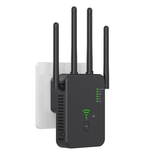 Urant U10 300Mbps 2.4G Wireless Repeater WiFi Signal Amplifier With 4 Antennas UK Plug Black - Broadband Amplifiers by Urant | Online Shopping South Africa | PMC Jewellery | Buy Now Pay Later Mobicred