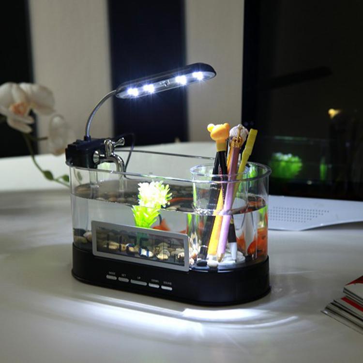 1.8L LED Light Desktop Water Flow Mini Fish Tank Home Turtle Tank Self-Circulating Aquarium(White) - Fish Tanks & Accessories by PMC TechLife | Online Shopping South Africa | PMC TechLife | Buy Now Pay Later Mobicred