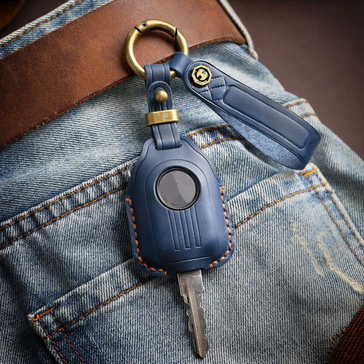 Hallmo For Peugeot Django 150 Motorcycle Natural Cowhide Key Protective Cover(Balck) - free shipping - PMc TechLife - Order now!
