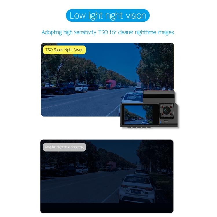 G71 HD 1080P Three-Lens 2.0-Inch Infrared Night Vision Driving Recorder, Spec: No WIFI - Car DVRs by PMc TechLife | Online Shopping South Africa | PMc TechLife | Buy Now Pay Later Mobicred