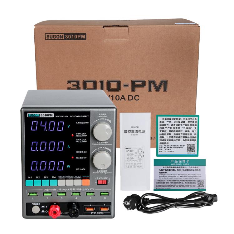 SUGON 3010PM 150W 30V 10A 4 Digital Display Cell Phone Repair Power Meter EU Plug - Power Supply by SUGON | Online Shopping South Africa | PMC Jewellery | Buy Now Pay Later Mobicred