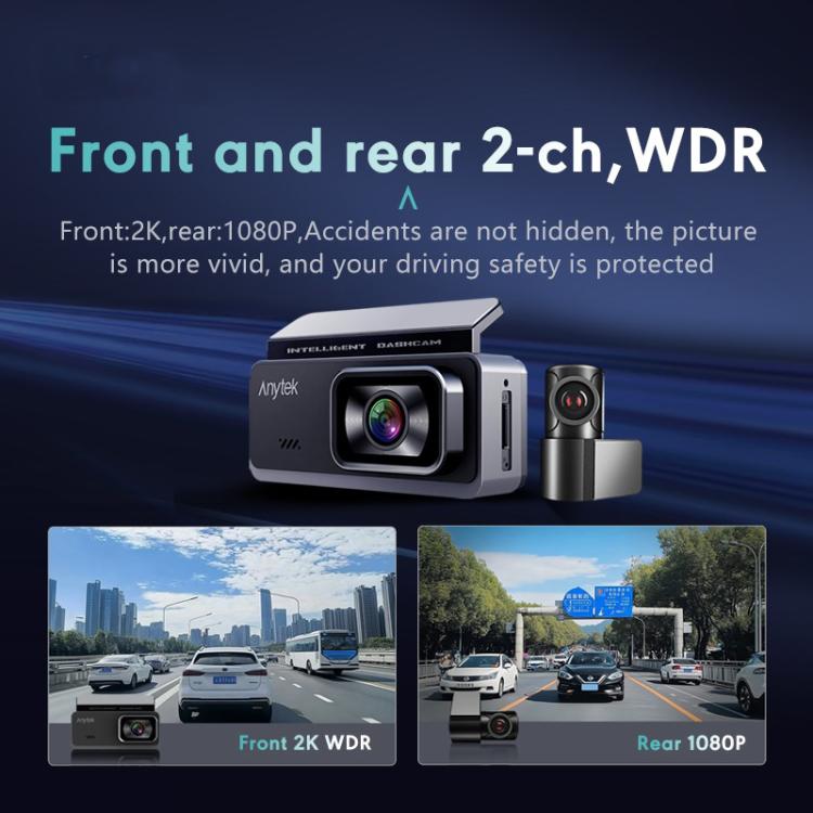 Anytek T1 PRO 3.2 Inch 2K HD Night Vision Car Recorder Hidden Car Camera Front And Rear Dual Recording - free shipping - PMc TechLife - Order now!