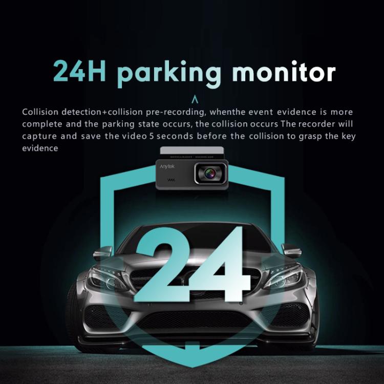 Anytek T1 PRO 3.2 Inch 2K HD Night Vision Car Recorder Hidden Car Camera Front And Rear Dual Recording - free shipping - PMc TechLife - Order now!