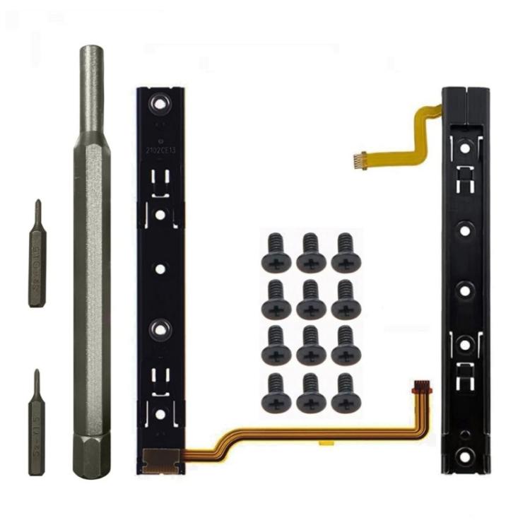 For Nintendo Switch Console 1pair Slide Rail With Tool Set NS Repair Parts(Black) - Switch Spare Parts by PMc TechLife | Online Shopping South Africa | PMc TechLife | Buy Now Pay Later Mobicred