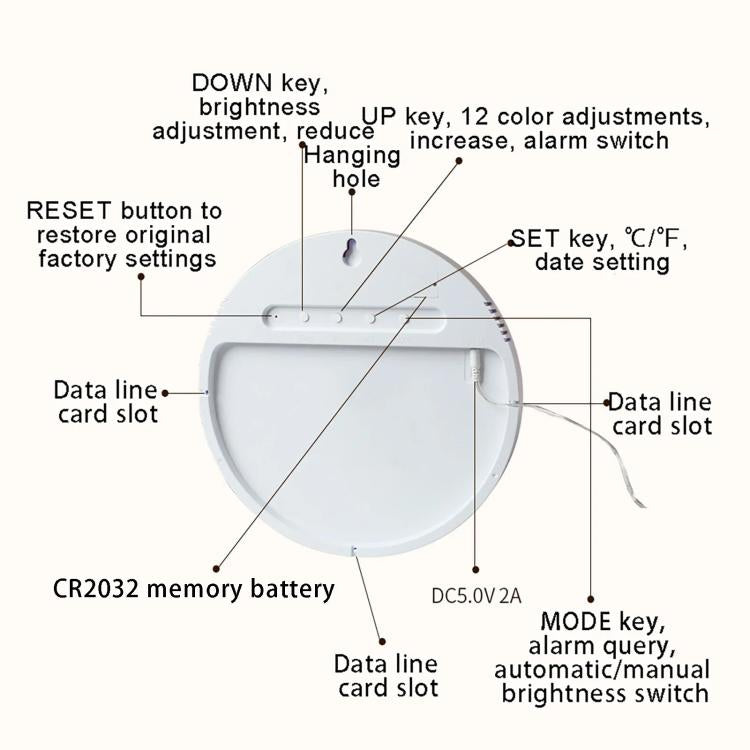 Wifi App Control LED Digital Wall Clock With RGB Light Multi-Functional Alarm Clock(White Shell Cloth Surface) - free shipping - PMc TechLife - Order now!
