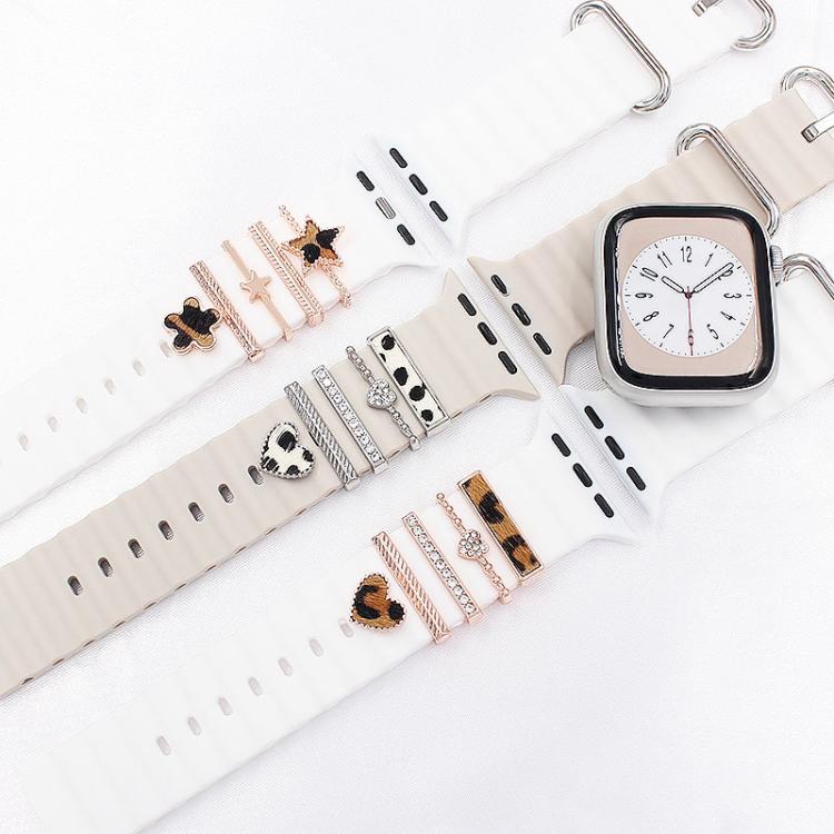 5pcs / Set 20mm Width Smart Watch Silicone Band Decorative Ring Metal Accessories, Style: Rose Gold 6 - Watch Decorations by PMC TechLife | Online Shopping South Africa | PMC TechLife | Buy Now Pay Later Mobicred
