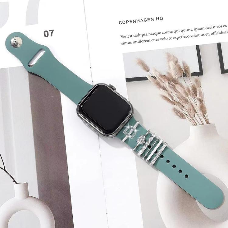 6pcs / Set Smart Watch Silicone Band Decorative Ring Metal Accessories, Size: V(Silver) - Watch Decorations by PMC TechLife | Online Shopping South Africa | PMC TechLife | Buy Now Pay Later Mobicred