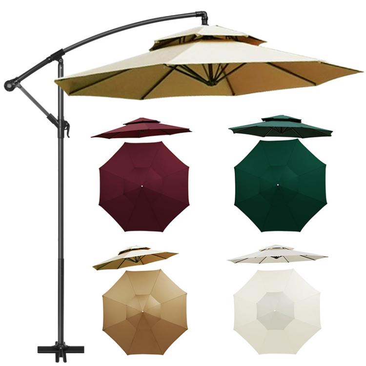 3 Meters 8-Rib Replacement Canopy For Outdoor Patio Umbrella Double Top Waterproof Sunshade Fabric(Beige) - Patio Umbrella by PMc TechLife | Online Shopping South Africa | PMc TechLife | Buy Now Pay Later Mobicred