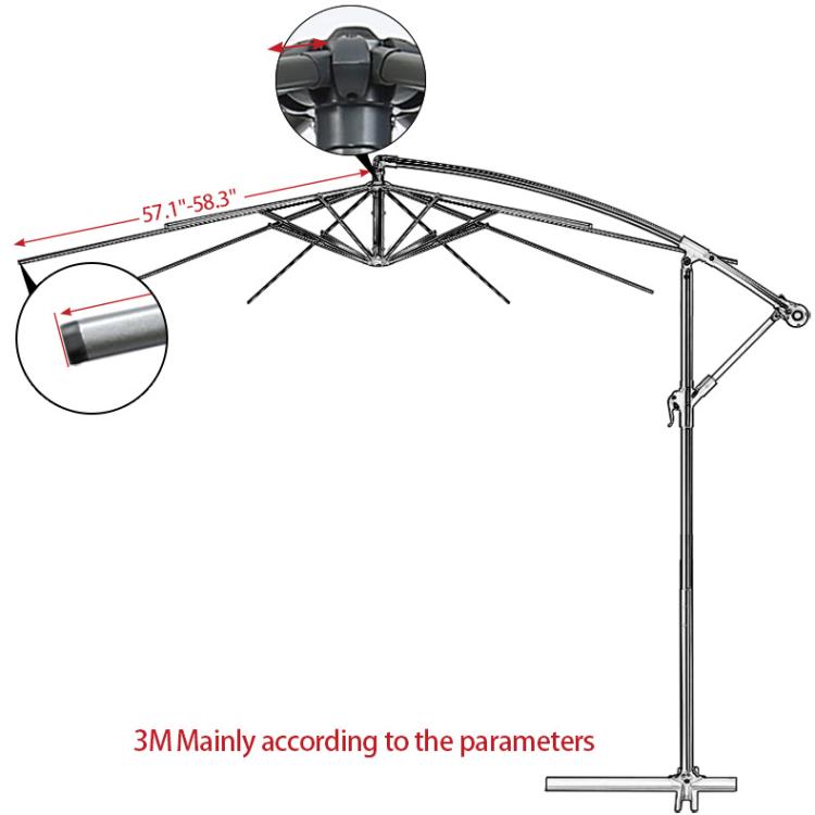 3 Meters 8-Rib Replacement Canopy For Outdoor Patio Umbrella Double Top Waterproof Sunshade Fabric(Khaki) - free shipping - PMc TechLife - Order now!