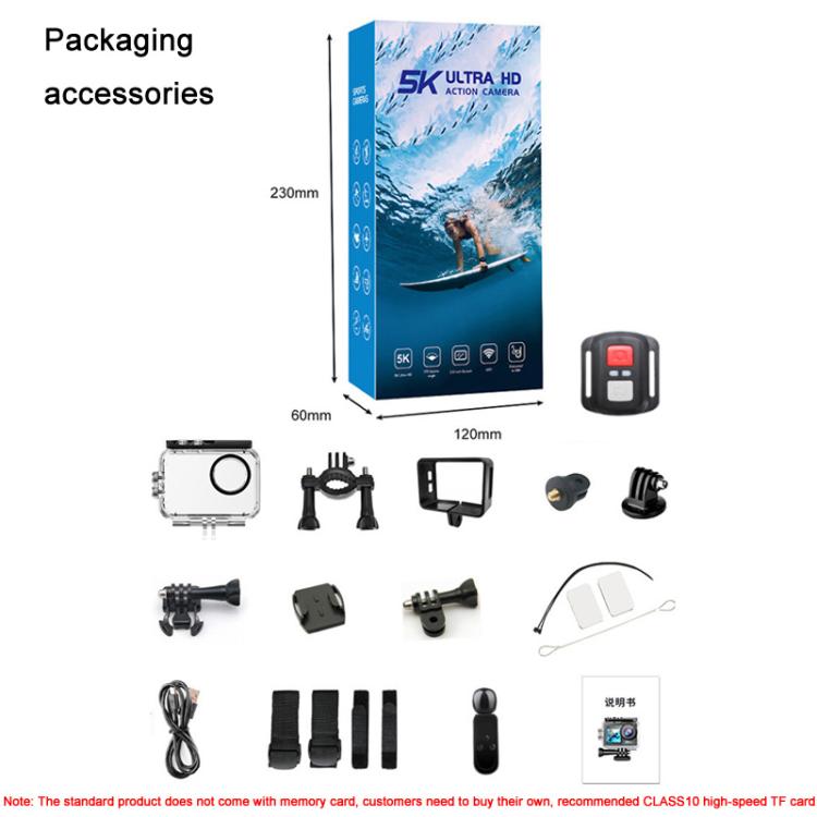 M40TR With Touch Screen + Remote Control 5K Action Camera Anti-Shake Outdoor HD Shooting Cycling Recorder Under Dive Camera - free shipping - PMC TechLife - Order now!