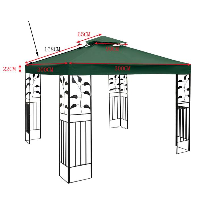 3x3m  Garden Gazebo Top Cover Canopy Replacement Top Patio Roof Awning for Outdoor Terrace, Garden Tent, Pergola(Ink Green) - Patio Umbrella by PMc TechLife | Online Shopping South Africa | PMc TechLife | Buy Now Pay Later Mobicred
