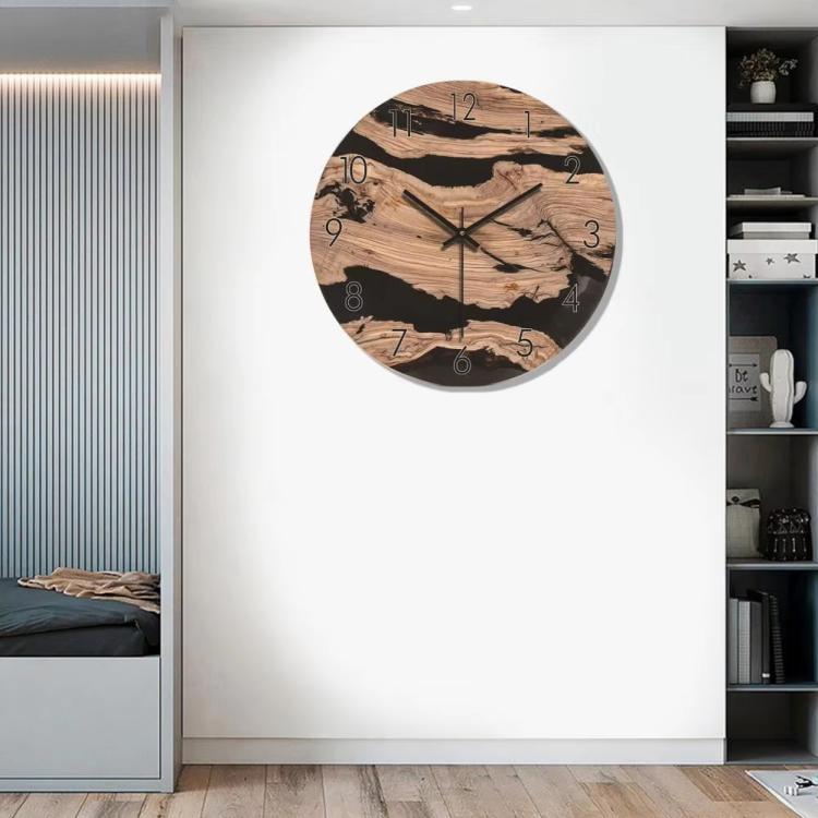 12-inch Imitation Wood Grain Texture Decorative Wall Clock Silent Quartz Clock Holiday Gift HR-CMW05 - free shipping - PMC TechLife - Order now!