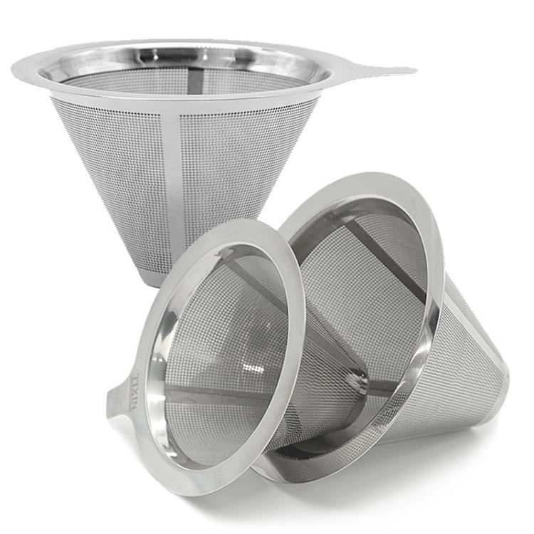 304 Stainless Steel Coffee Filter Reusable Mesh for Pour Over/Drip Coffee Maker, Spec:  4-6 Cups - free shipping - PMC TechLife - Order now!