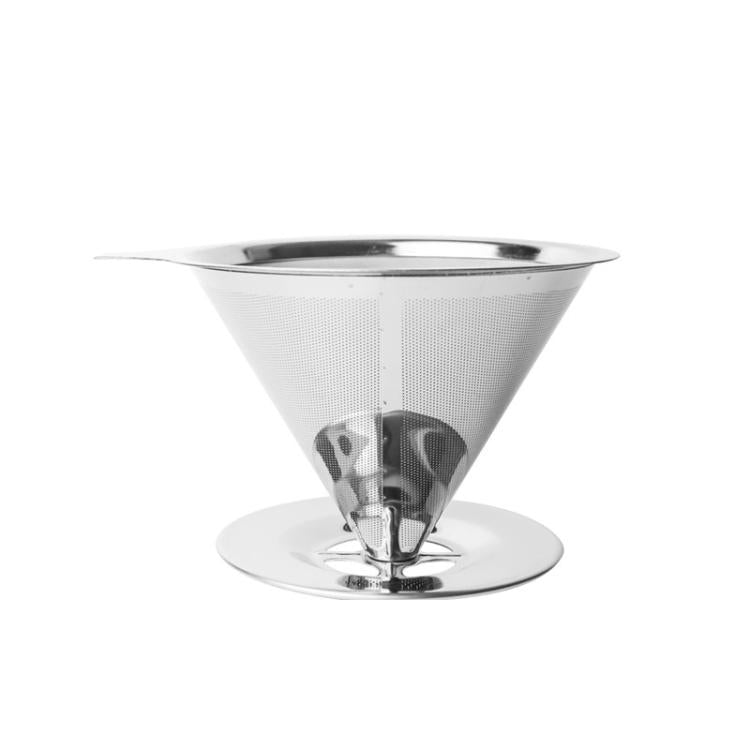 V60 Stainless Steel Coffee Filter with Base for Pour Over Brewing, Spec: 1-6 Cups 600-mesh - free shipping - PMC TechLife - Order now!
