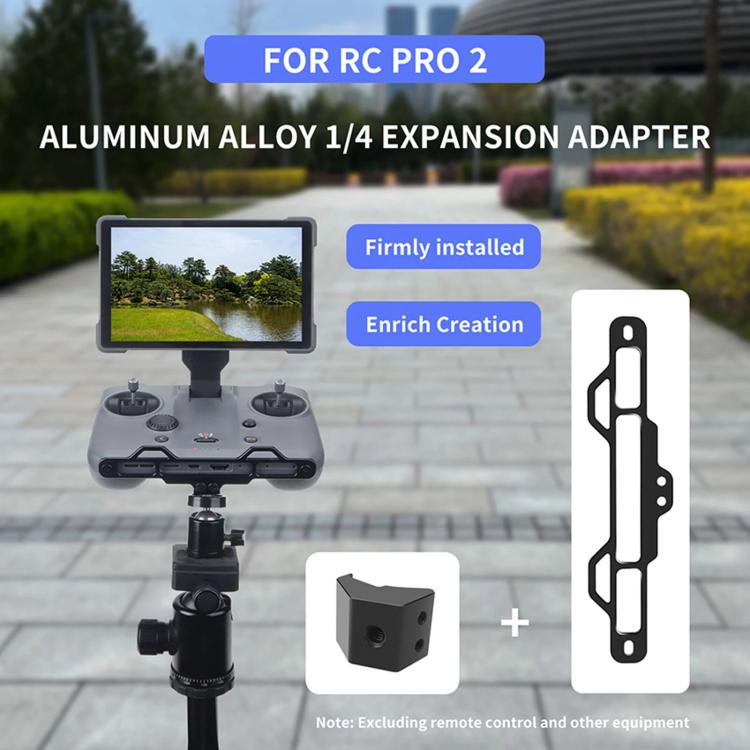 For DJI RC Pro 2 Aluminum Alloy 1/4-inch Tripod Adapter Mounting Bracket(Black) - free shipping - PMC TechLife - Order now!