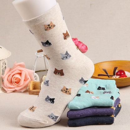 Animal Cartoon Cat Lovely for Women Cotton Socks(4) - Tube Socks by PMC Jewellery | Online Shopping South Africa | PMC Jewellery