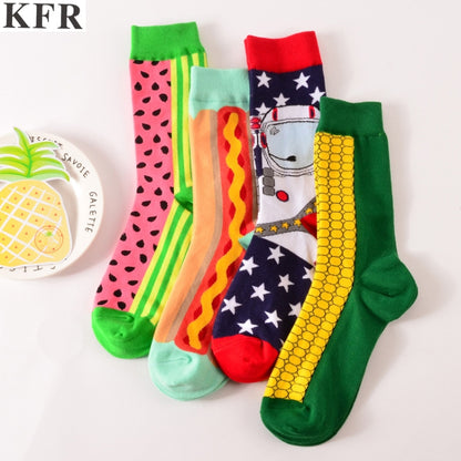 Funny Cute Happy Socks Womens Men Print Casual Harajuku Socks( Square) - Tube Socks by PMC Jewellery | Online Shopping South Africa | PMC Jewellery