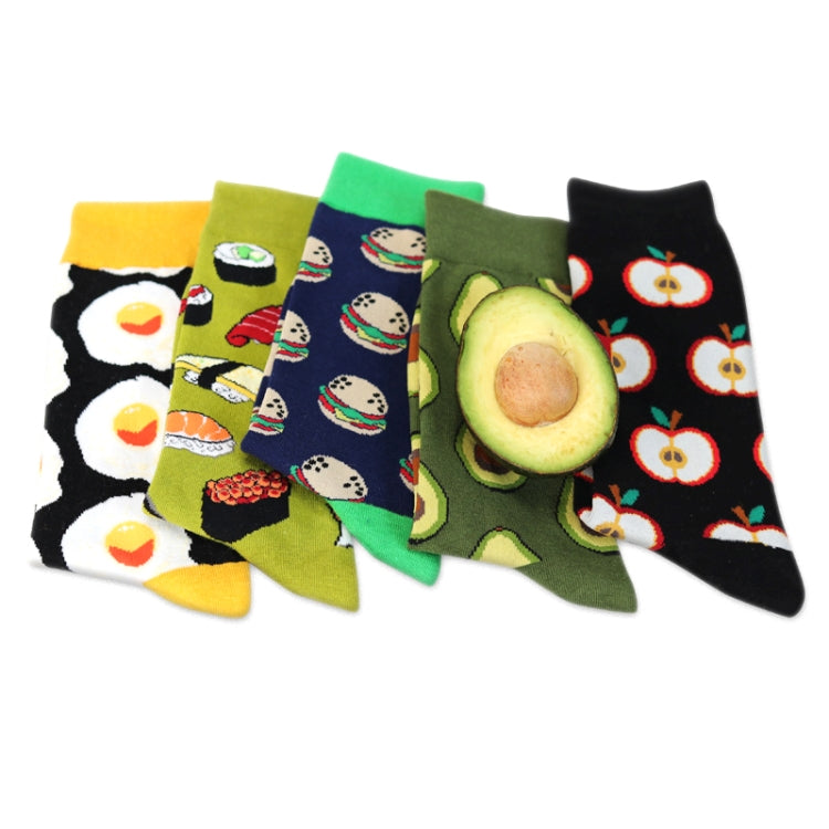 5 Pairs Fruit Food Socks Short  Funny Cotton Socks(Sushi) - Tube Socks by PMC Jewellery | Online Shopping South Africa | PMC Jewellery