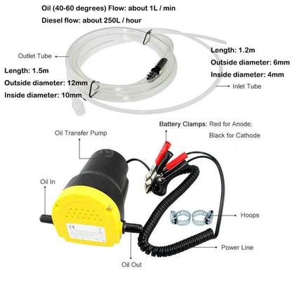 24V 60W Oil / Crude oil Fluid Sump Extractor Scavenge Exchange Transfer Pump Suction Transfer Pump + Tubes for Auto Car Boat Mot - Inflatable Pump by PMC Jewellery | Online Shopping South Africa | PMC Jewellery