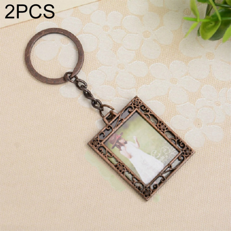 2 PCS Creative Metal Vintage Photo Frame(Square Keychain) - Photo Albums & Photo Frames by PMC TechLife | Online Shopping South Africa | PMC TechLife