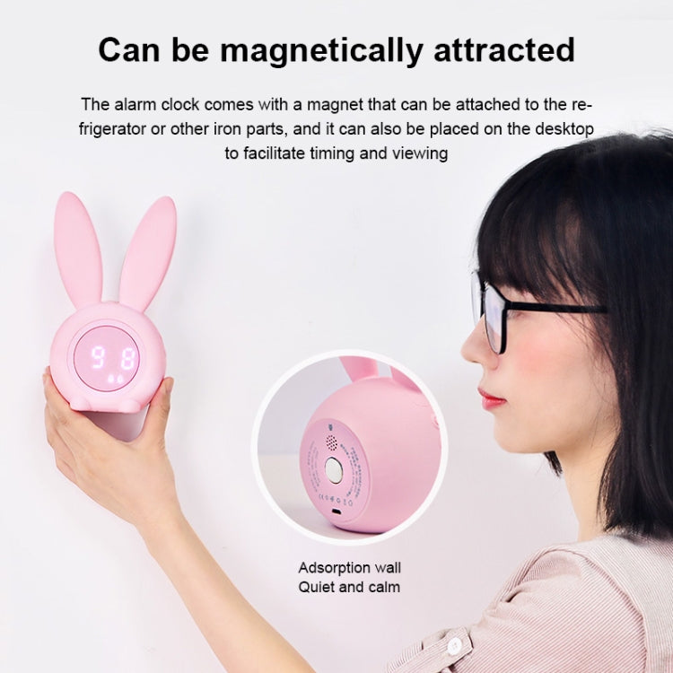 Cute Rabbit Silicone Induction Small Alarm Clock(Pink) - Novelty Clock by PMc TechLife | Online Shopping South Africa | PMc TechLife | Buy Now Pay Later Mobicred